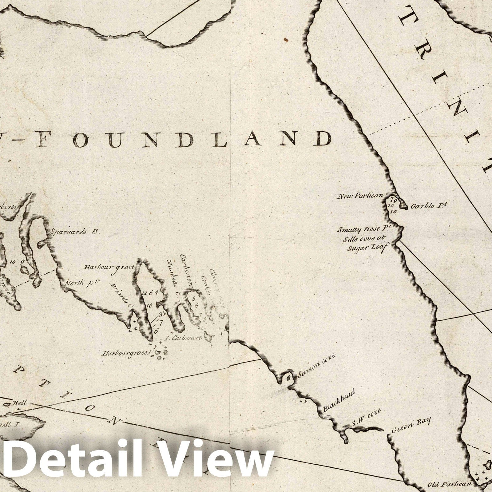 Newfoundland Coast, Cape Raze to Cape Bonavista - Nautical Chart, 1794