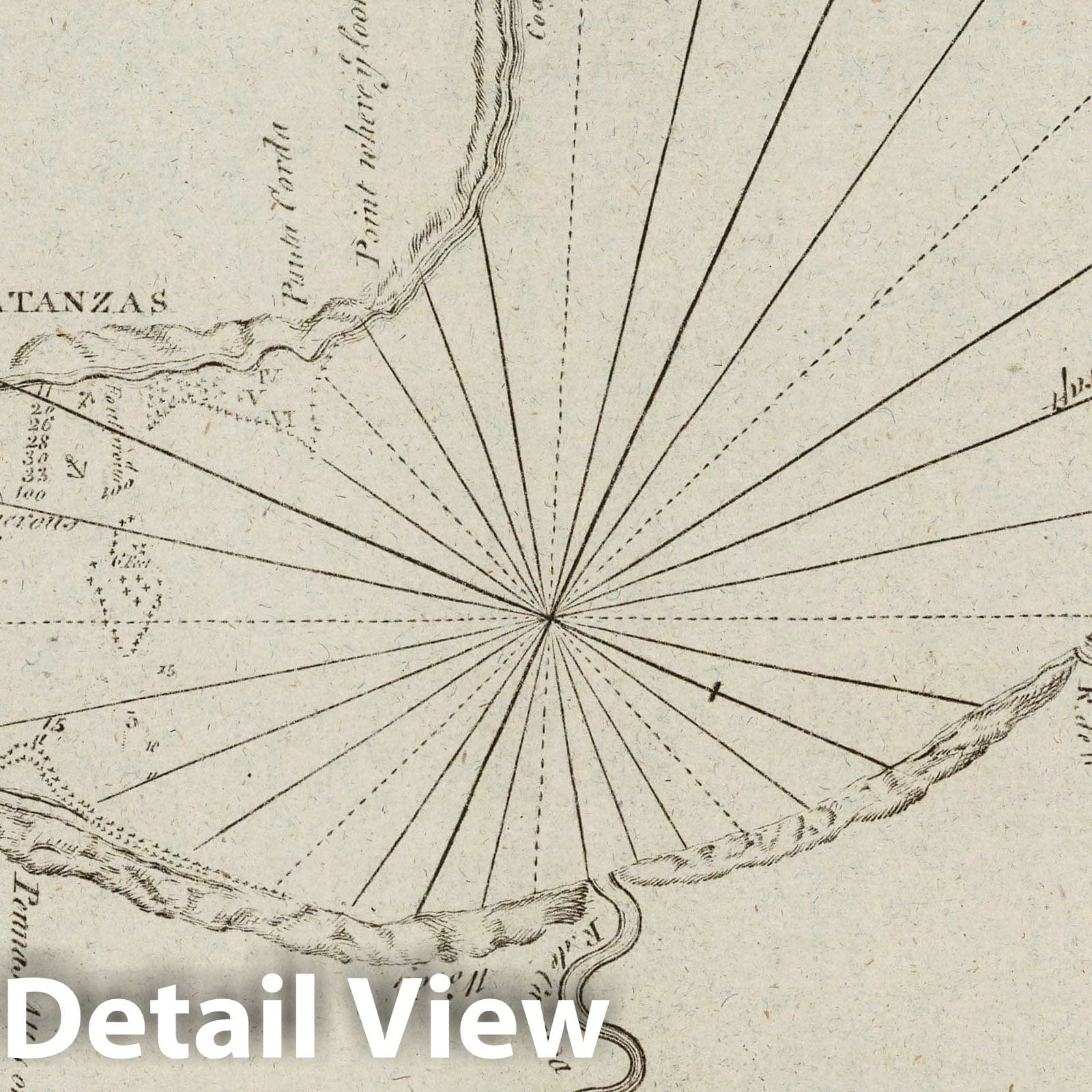 Bay of Matanzas, Cuba - Nautical Chart, 1794 - Historical Map Print