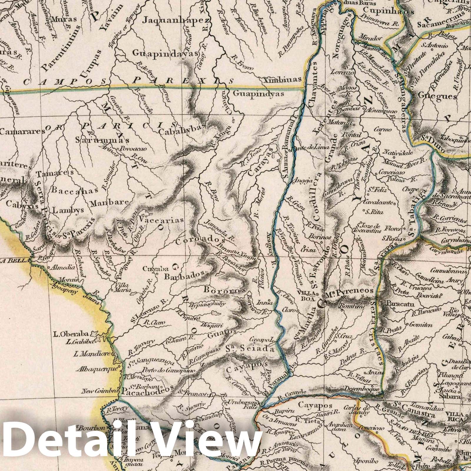 Brazil - Road Map, 1836 - Historical Map Print