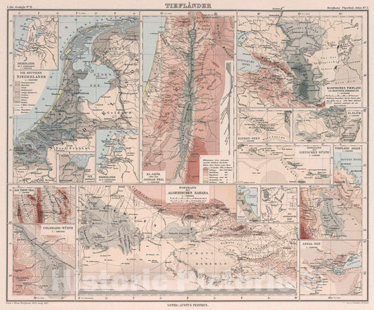 Historic Map : Algeria, Colorado, Death Valley National Monument, World Tieflander. Entw. v. Herm. 1883, Vintage Wall Art