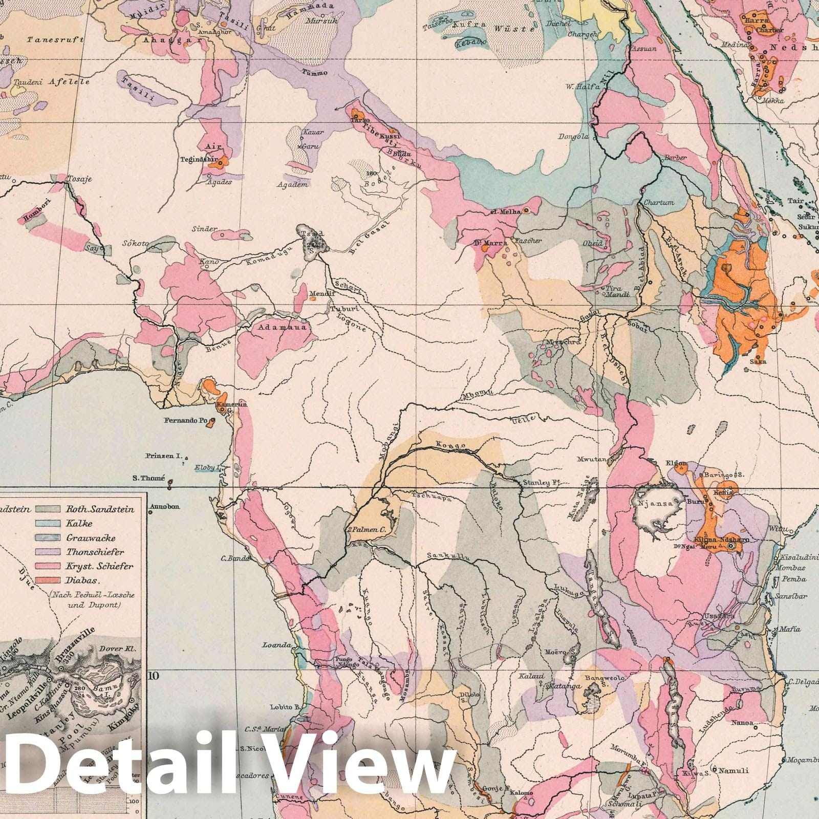 Africa - Nautical Chart, 1888 - Berghaus' Physikalischer Atlas