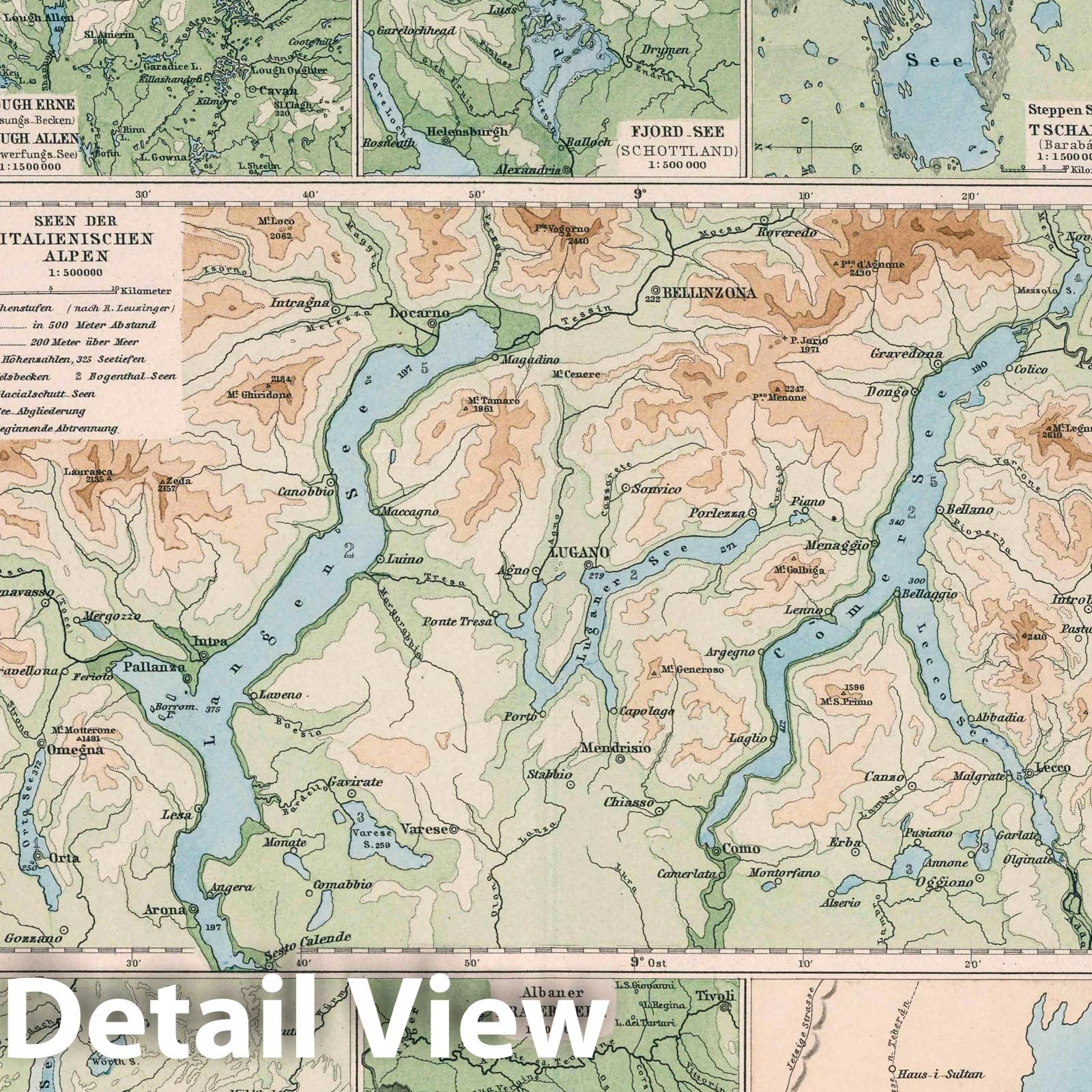 World - Lakes and Rivers, 1890 - Berghaus Physikalischer Atlas Map Print