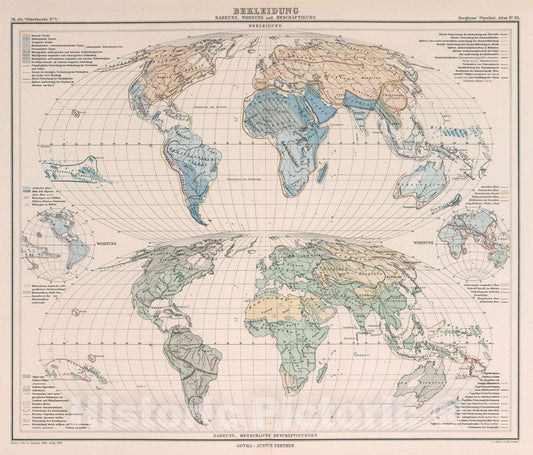 Historic Map : Bekleidung, Nahrung, Wohnung und Beschaftigung, 1890 Atlas - Vintage Wall Art