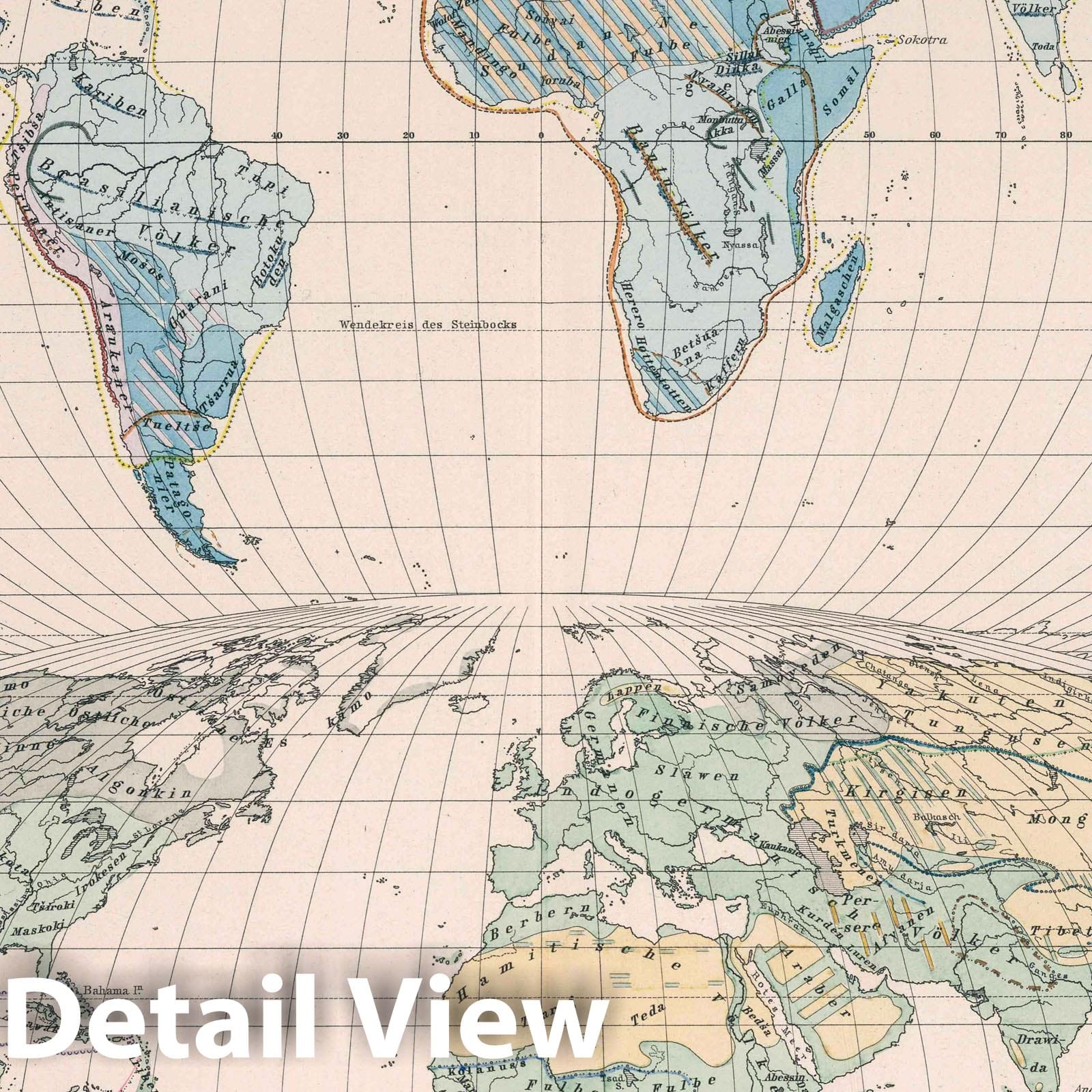 World - Ethnography and Culture, 1890 - Historical Map Print