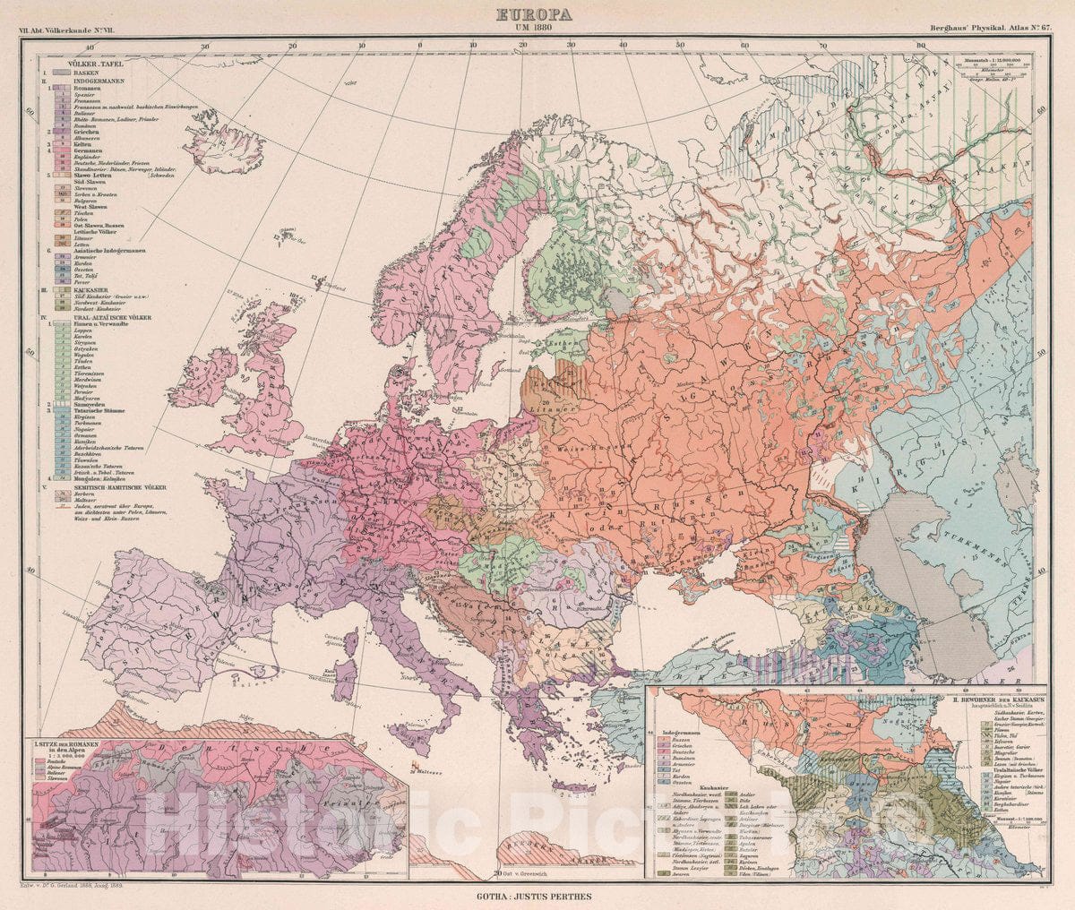 Historic Map : Europa um 1800. Entw. v. Dr. G. Gerland,1888, Ausg. 1890, 1890 Atlas - Vintage Wall Art