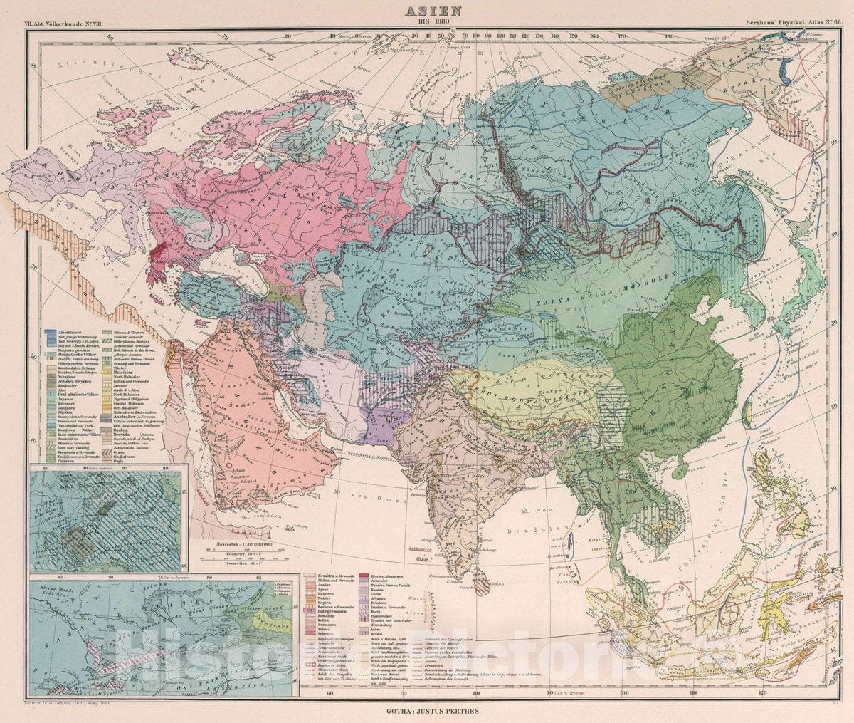 Historic Map : Asien bis 1800. Entw. v. Dr. G. Gerland,1888, Ausg. 1890, 1890 Atlas - Vintage Wall Art