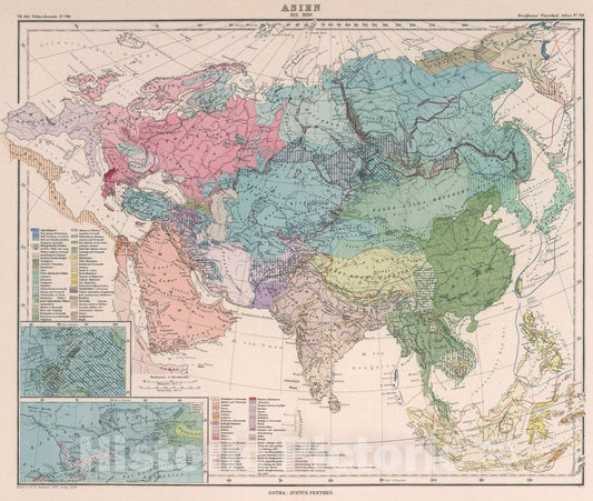 Historic Map : Asien bis 1800. Entw. v. Dr. G. Gerland,1888, Ausg. 1890, 1890 Atlas - Vintage Wall Art