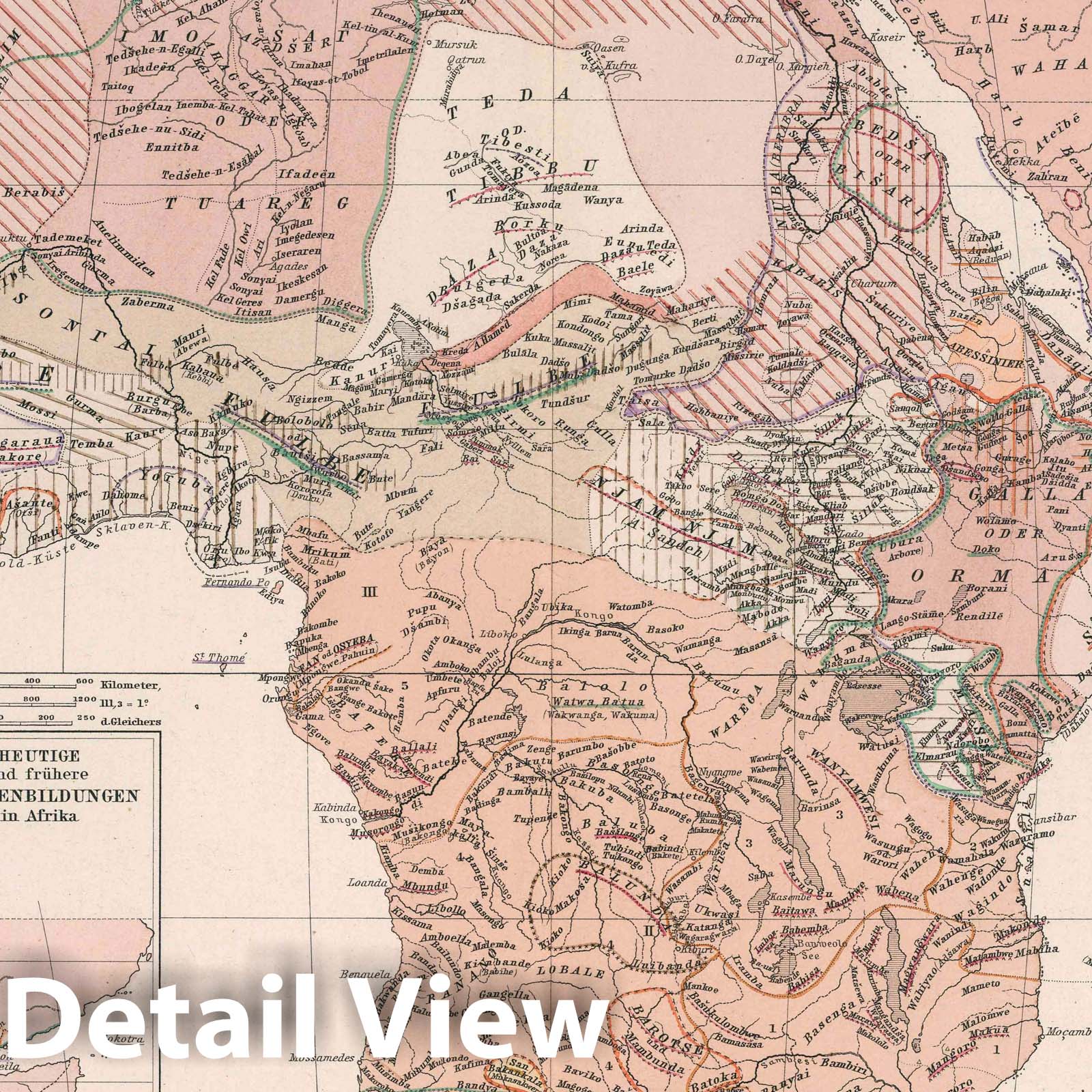Africa - Geologic Map, 1888 - Berghaus Atlas Historical Reproduction