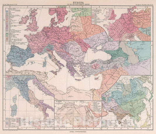 Historic Map : Europa um 100-150 nach Christi Geburt, 1890 Atlas - Vintage Wall Art