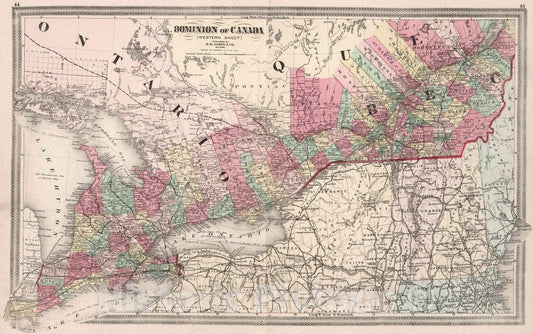 Historic Map : 1874 Dominion of Canada (Western Sheet) - Vintage Wall Art