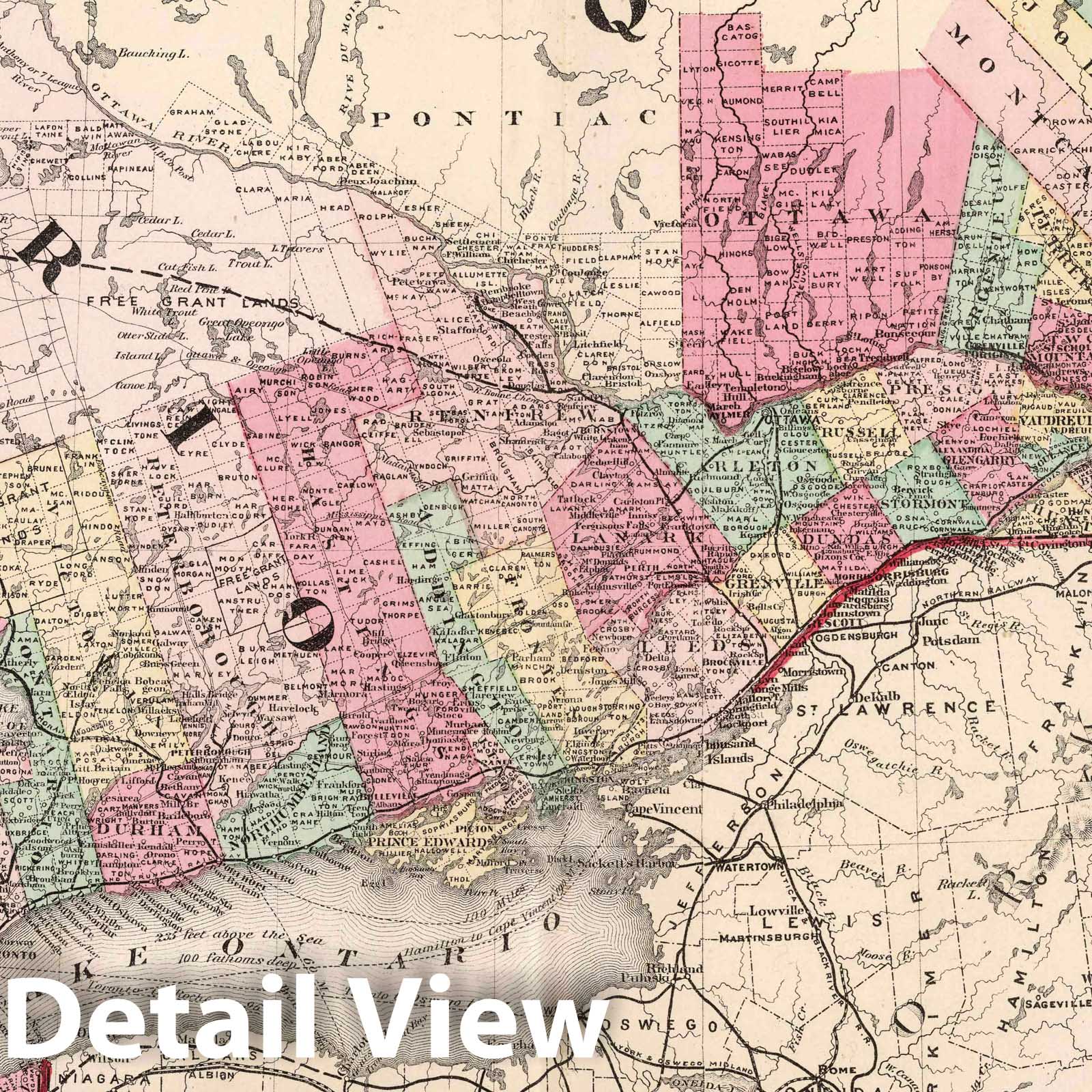 Canada, Western Sheet - River Map, 1874 - Historical Map Print