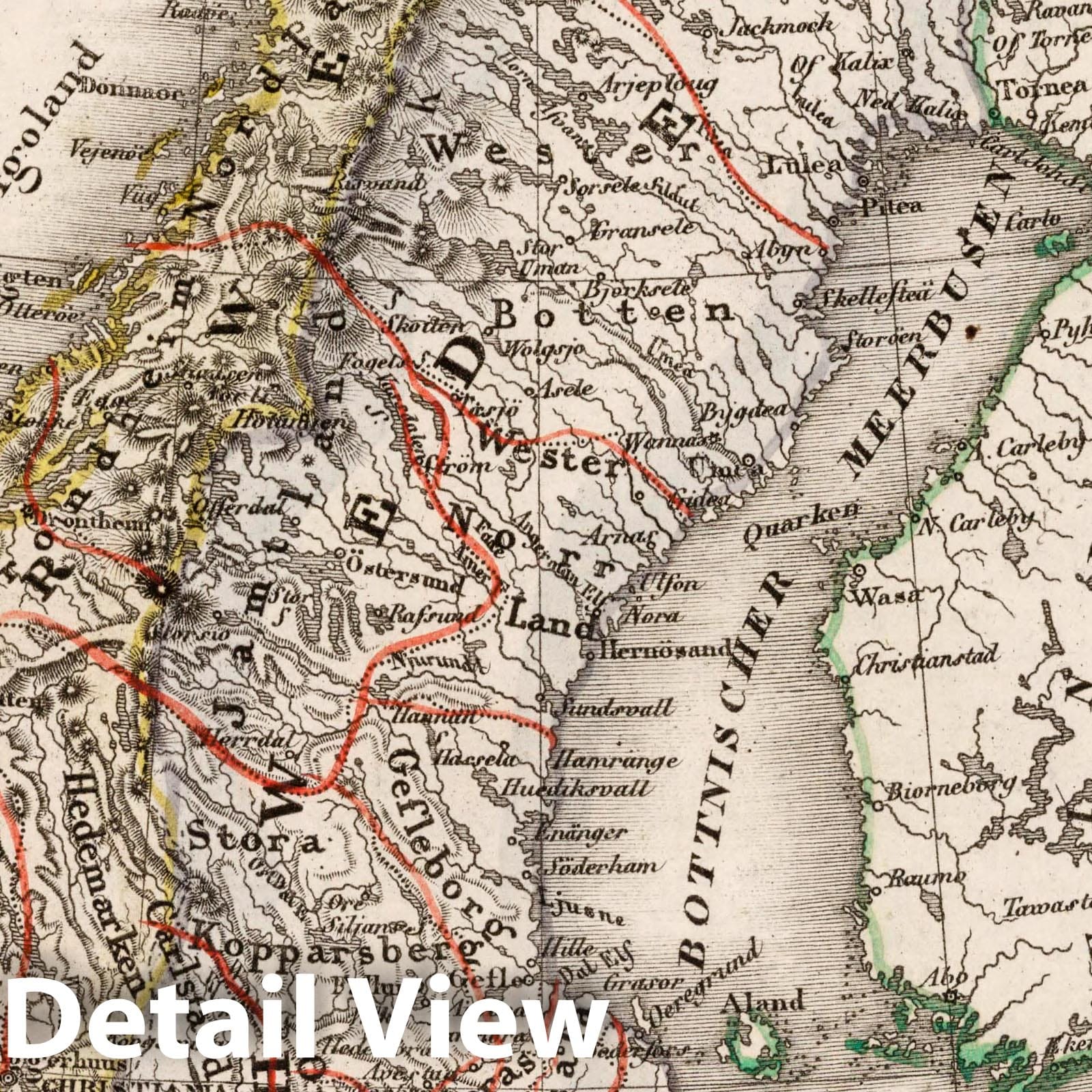Sweden, Norway, and Denmark with Iceland and Faroe Islands - 1854 Historical Map