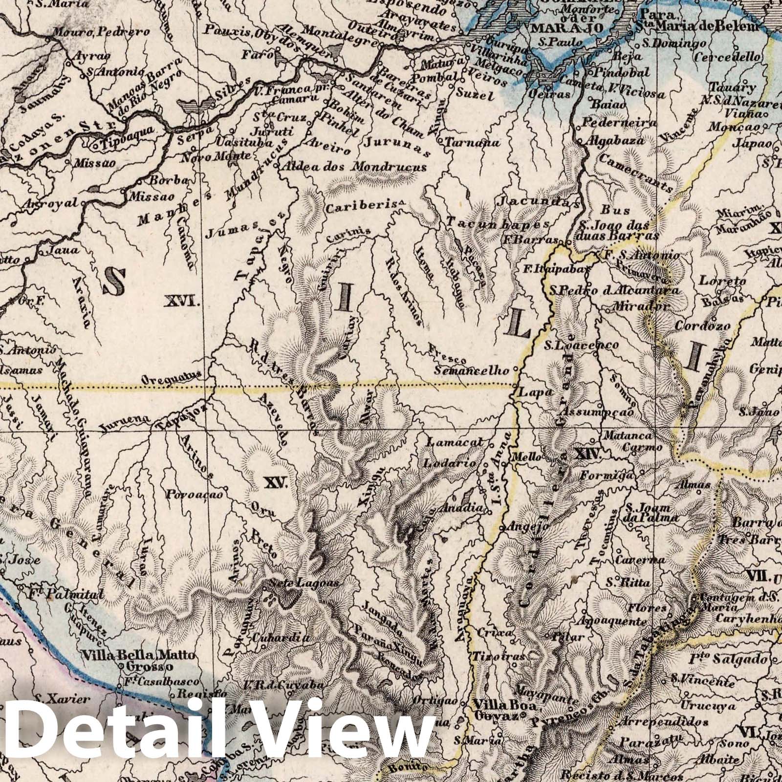 Brazil - Boundary Map, 1852 - Historical Map Print