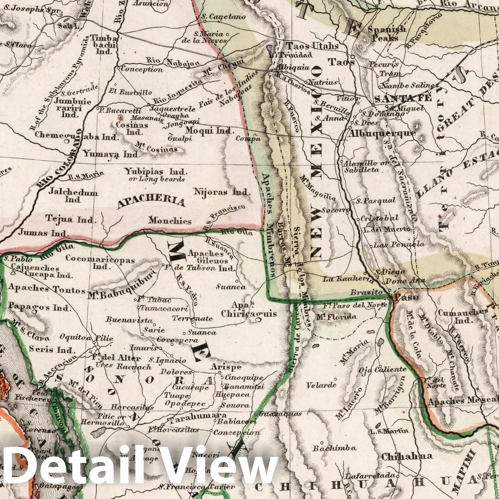 California, Texas, New Mexico, and Utah - Boundary Map, 1852 - Historical Map Print