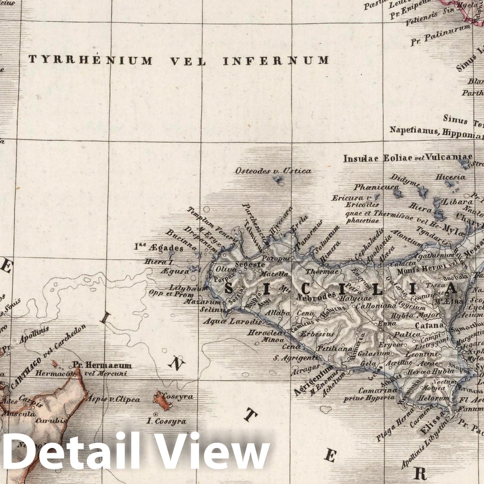 Southern Italy, 1854 - Historical Map Print