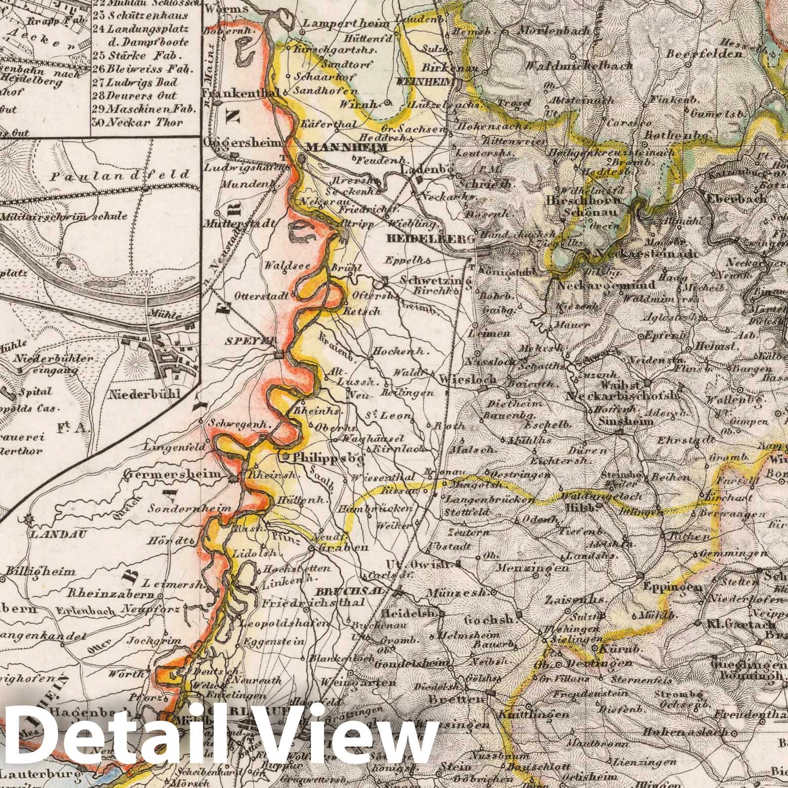 Grand Duchy of Baden, 1854 - Historical Map Print