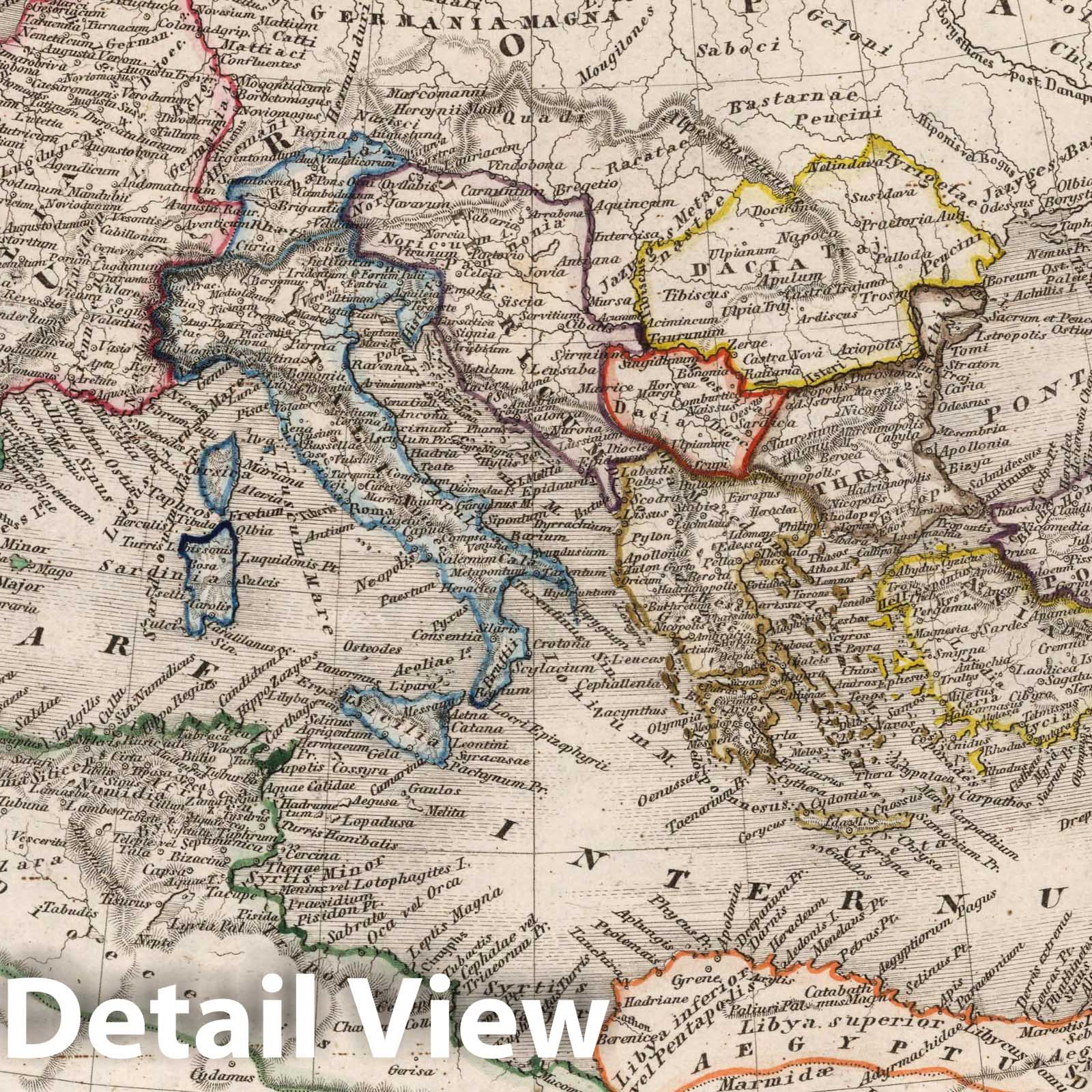Roman Empire at the Time of Constantine - Boundary Map, 1854