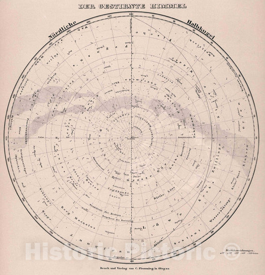 Historic Map : Der Gestirnte Himmel, 1847 Atlas - Vintage Wall Art