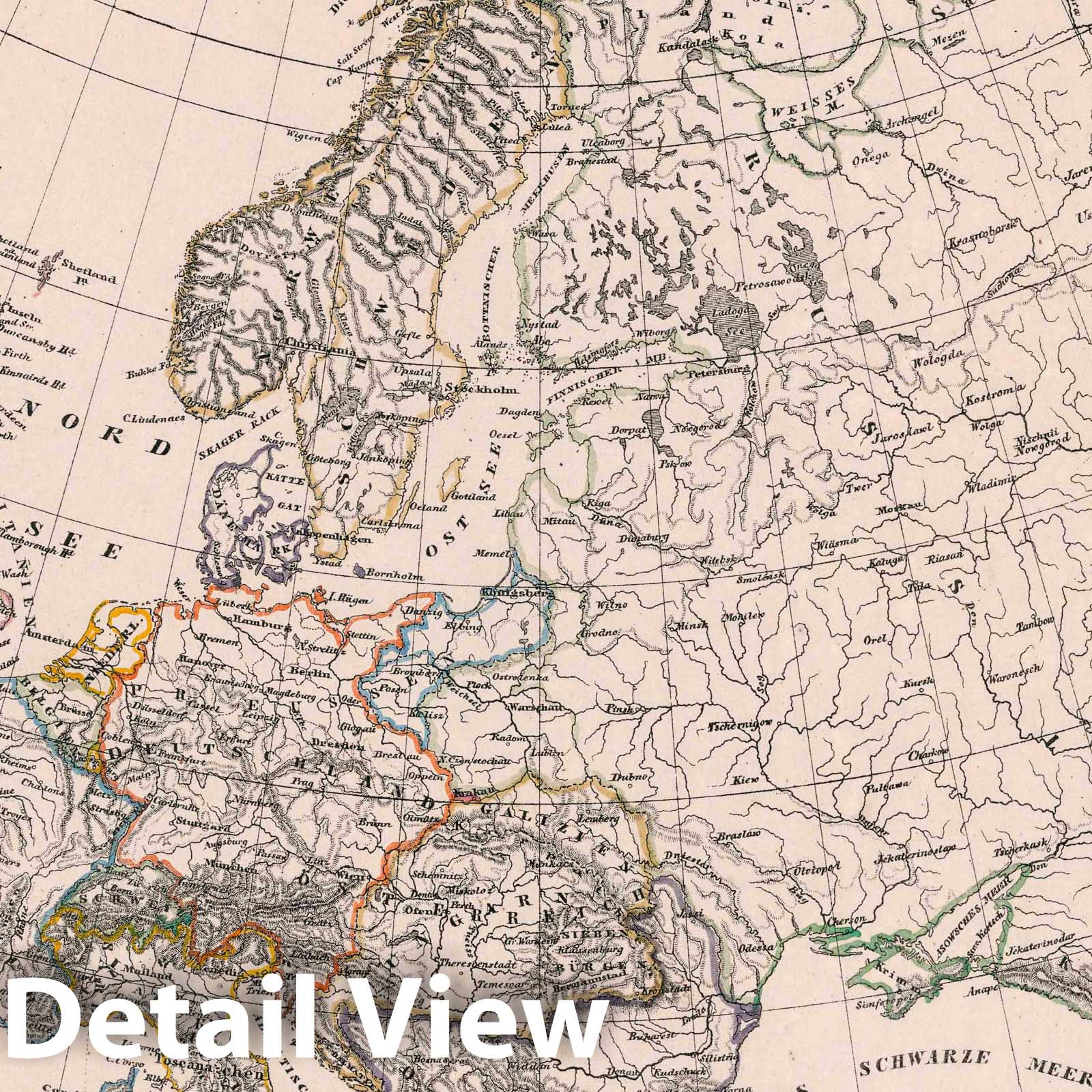 Europe 1847 Historical Map Print