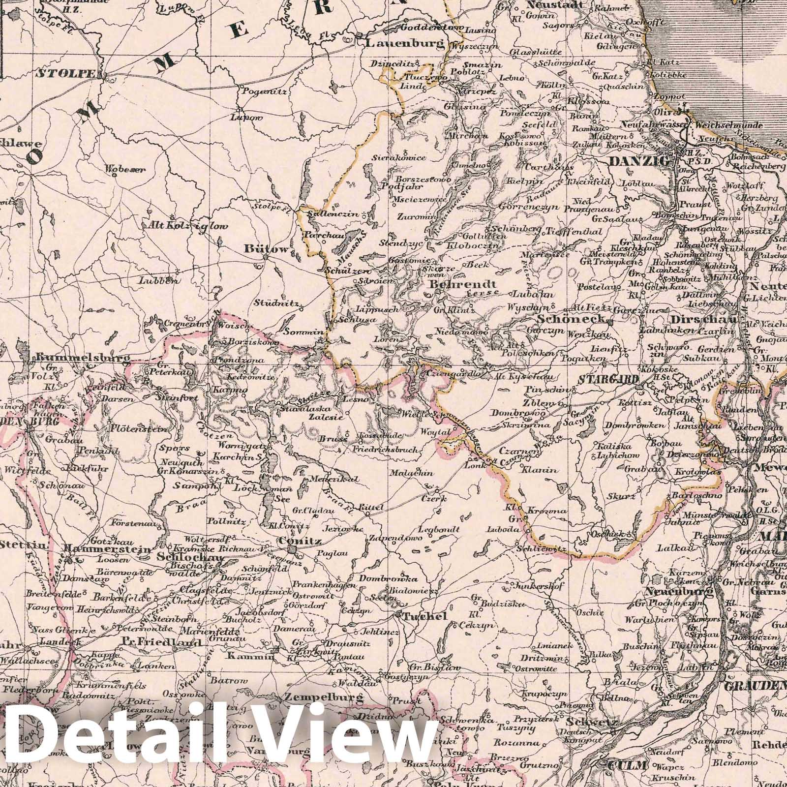 West Prussia 1847 Historical Map Print