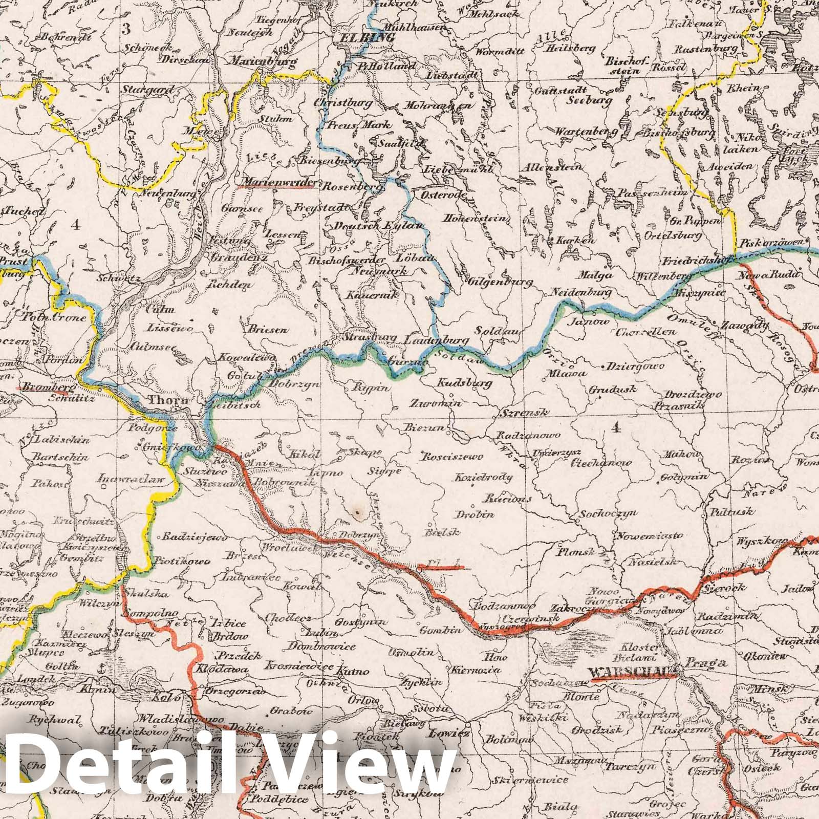 Prussia, Poland, and Krakow, 1847 - Historical Map Print