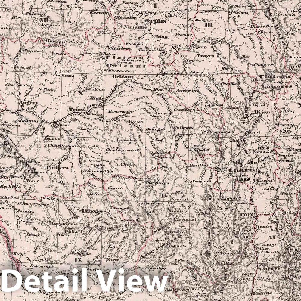 Historic Map : France, Frankreich, 1847 Atlas v2 , Vintage Wall Art