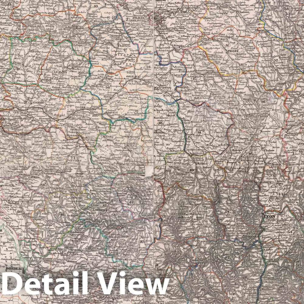 Historic Map : France, Frankreich, 1847 Atlas v1 , Vintage Wall Art
