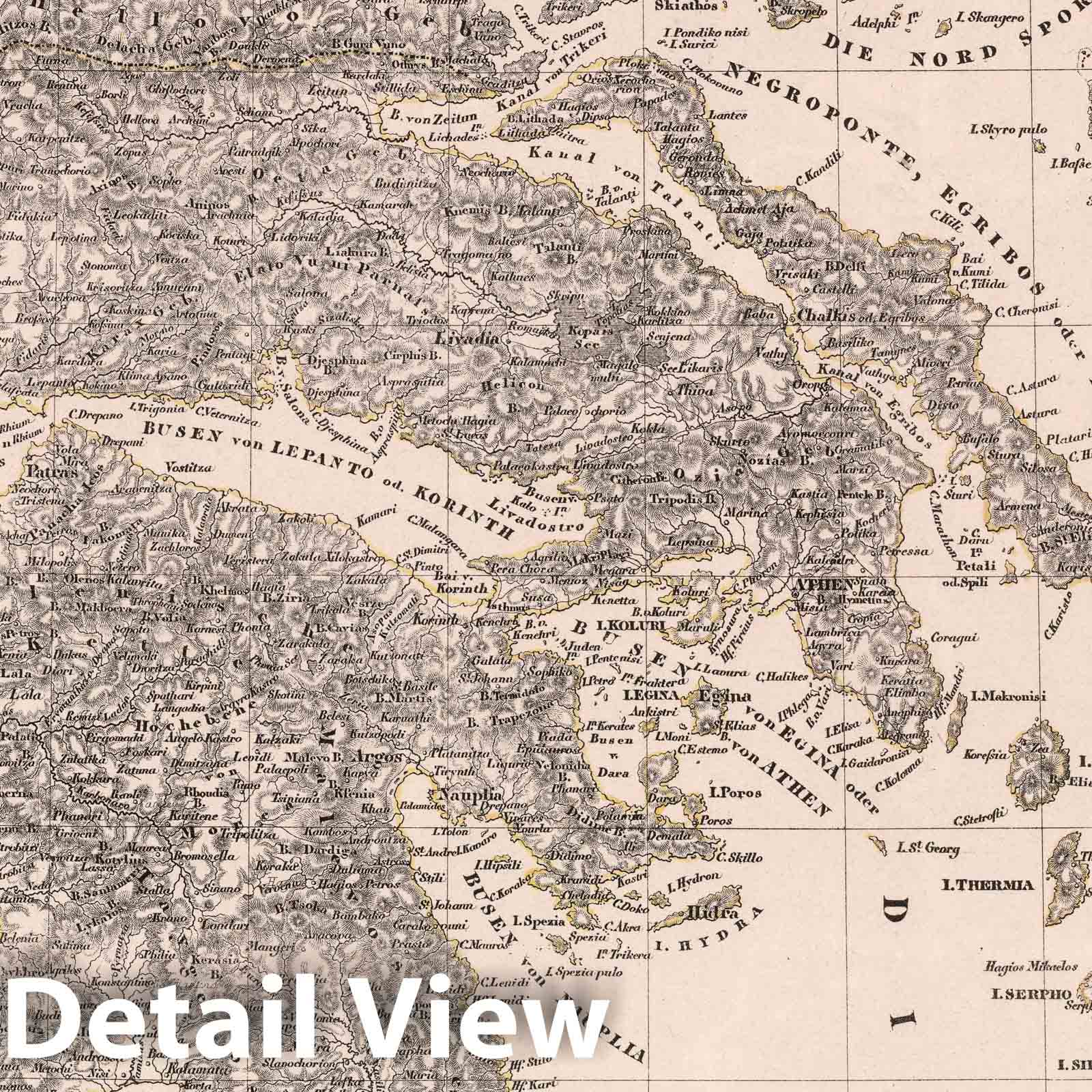 Greece and the Ionian Islands, 1847 - Historical Map Print