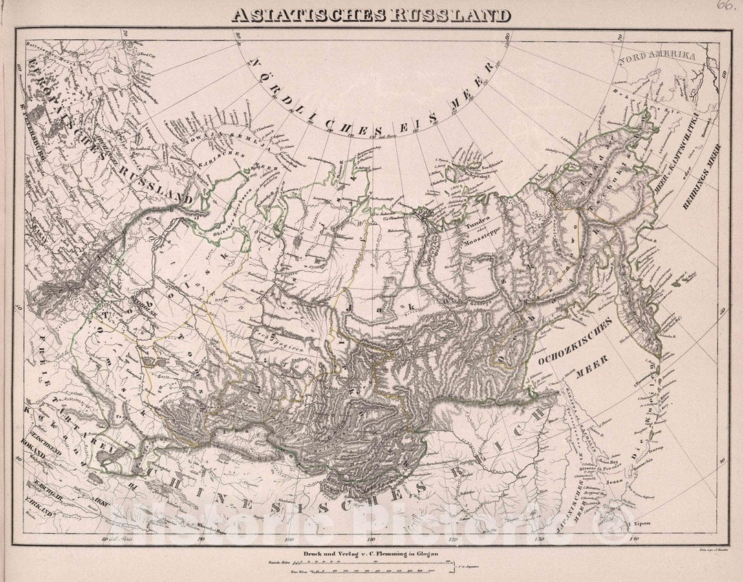 Historic Map : Russia, Asiatisches Russland, 1847 Atlas , Vintage Wall Art
