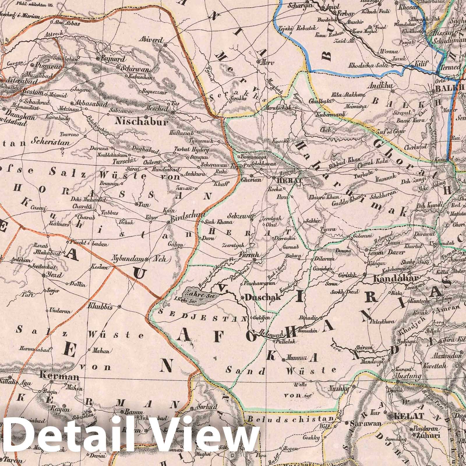 Western Asia 1847 Historical Map Print