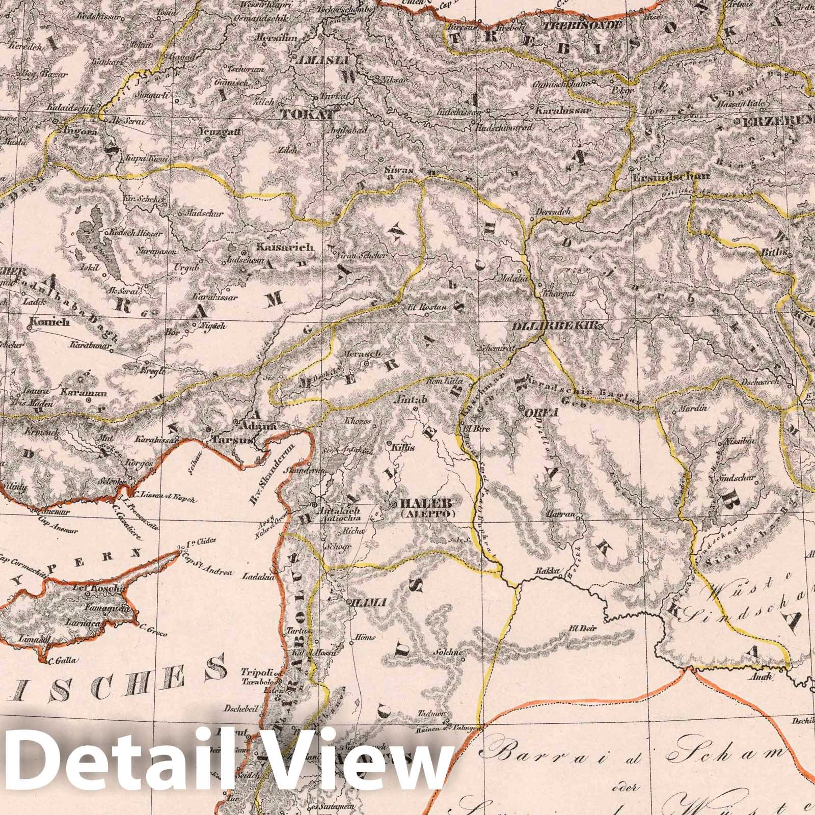 Asiatic Turkey, 1847 - Historical Map Print