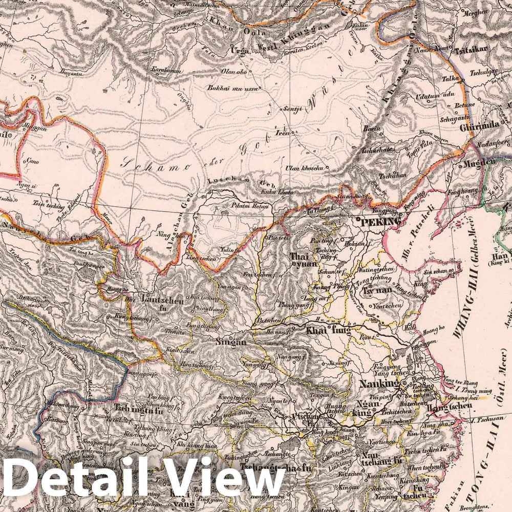 Historic Map : China, Northeast Asia Chinesisches Reich und Japan, 1847 Atlas , Vintage Wall Art