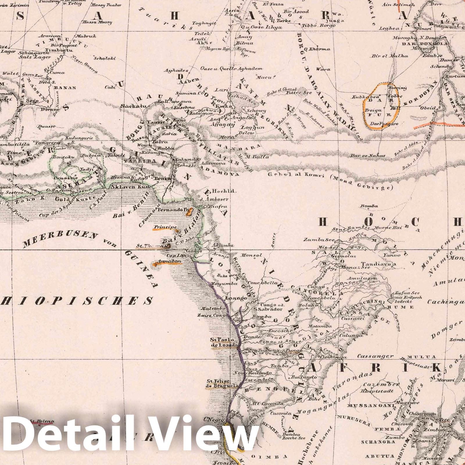Africa 1847 Historical Map Print