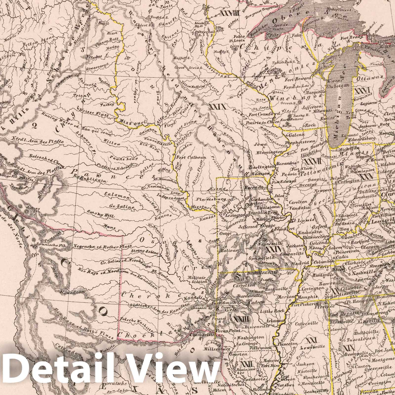 United States of North America, 1847 - Historical Map Print