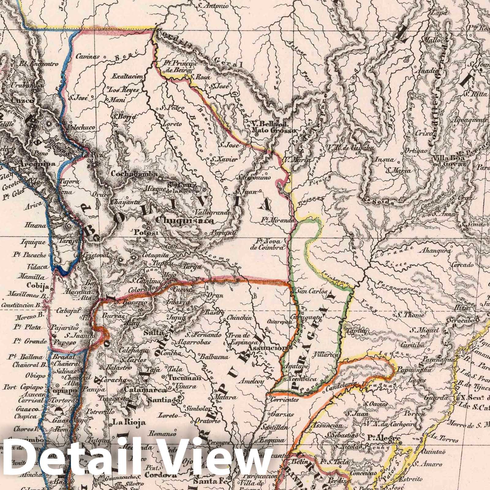 South America 1847 Historical Map Print