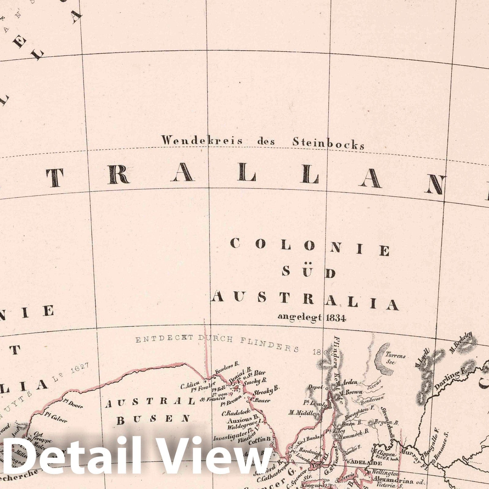 Australia, 1847 - Historical Map Print from Sohr's Hand-Atlas