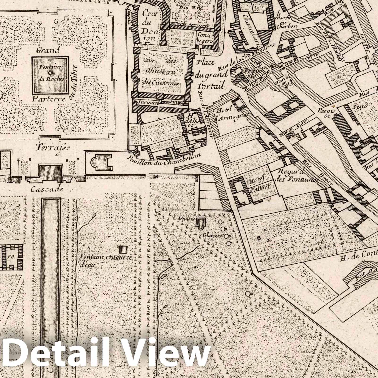Fontainebleau, 1697 - Historical Map Print