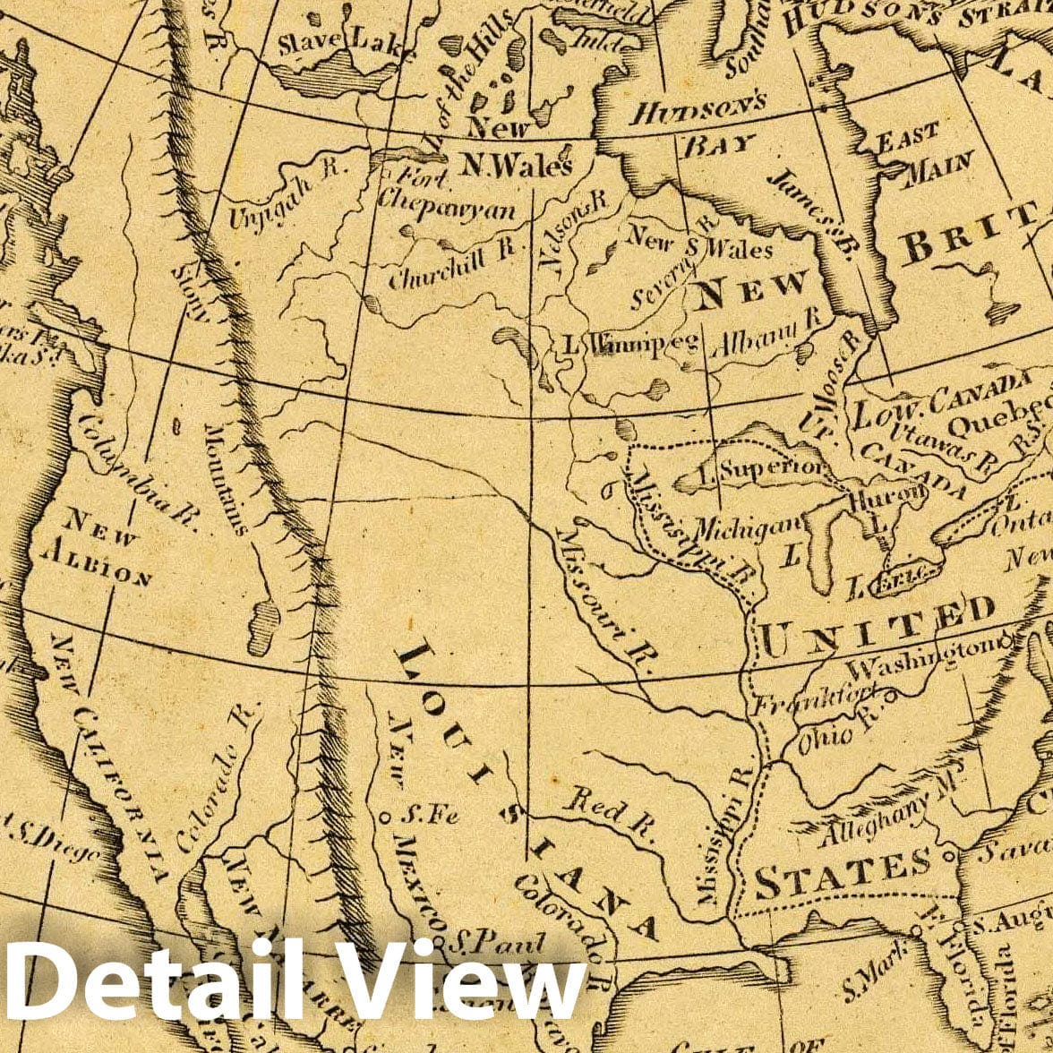 North America, 1819 - Historical Map Print