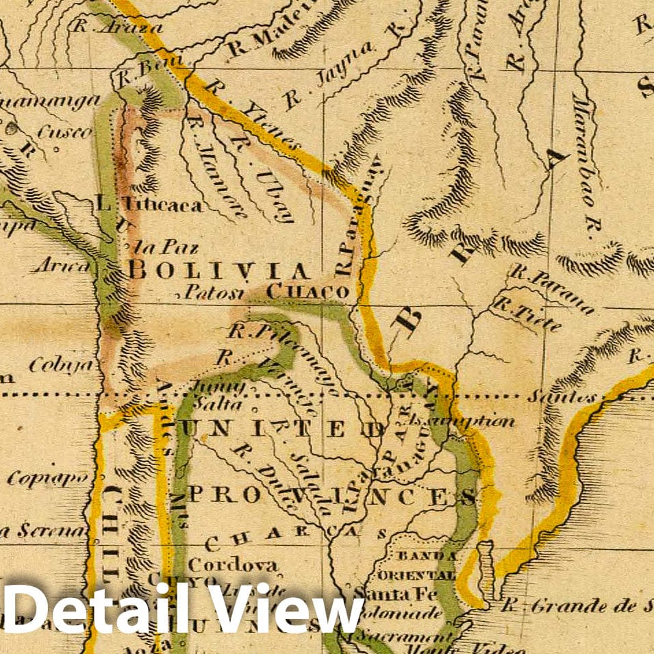 South America, 1832 - Historical Map Print