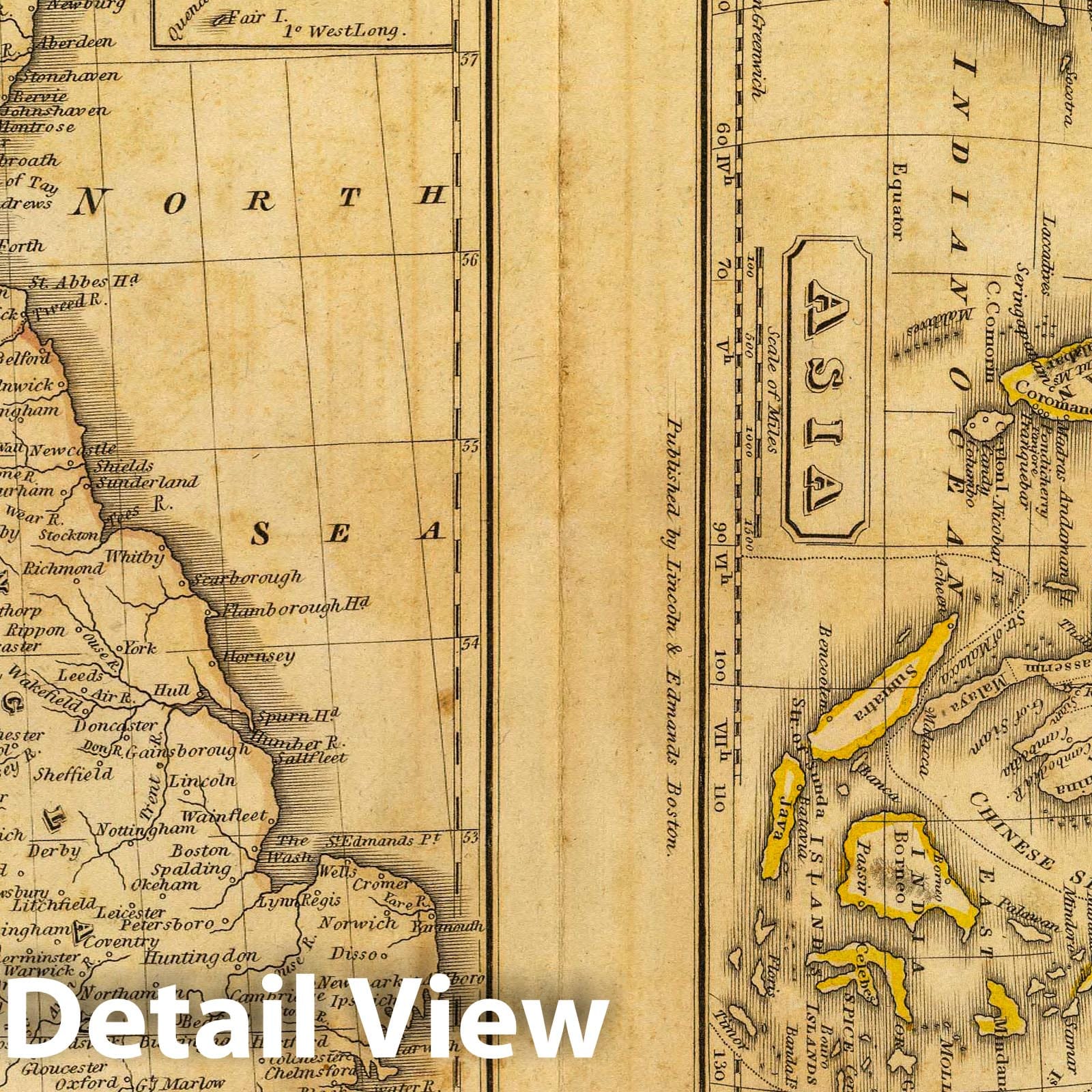 British Isles and Asia, 1832 - Historical Map Print