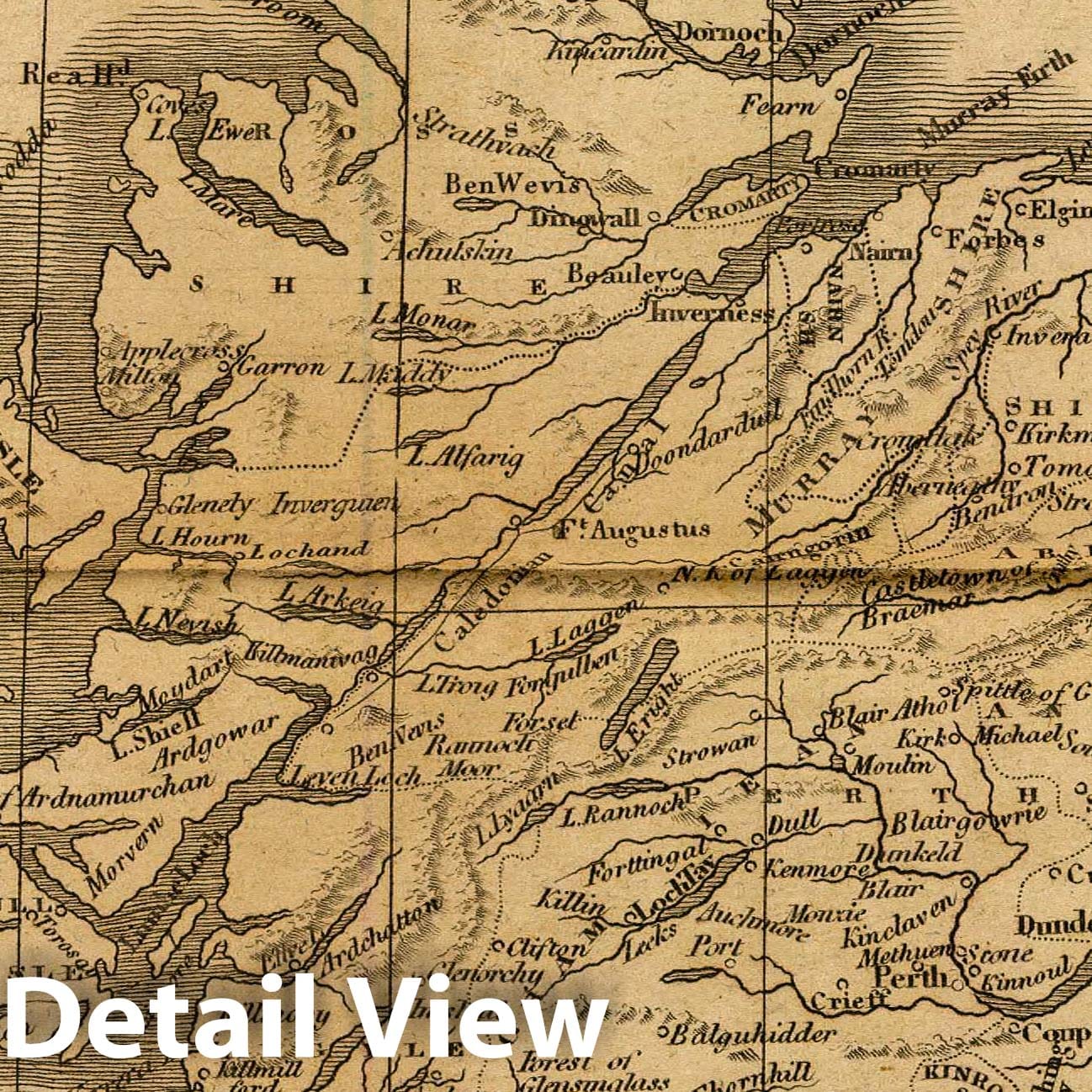 Scotland, 1825 - Historical Map Print from Carey's School Atlas