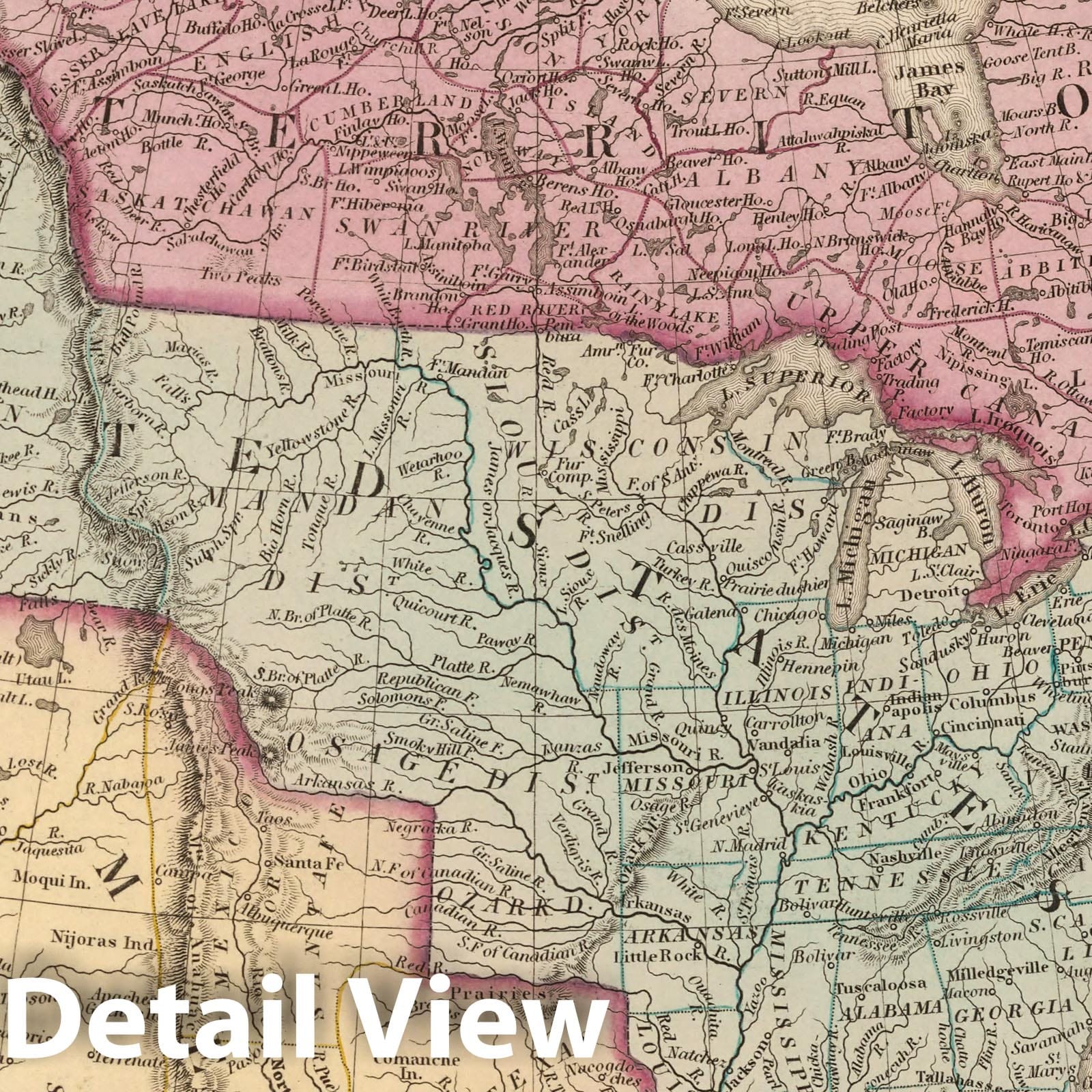 North America, 1836 - Historical Map Print from Tanner's Universal Atlas