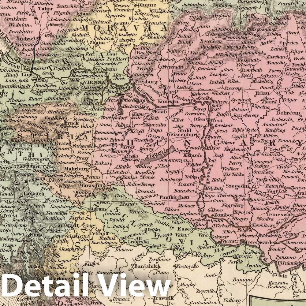 Historic Map : Austrian Empire. (Inset) Environs of Vienna, 1836 Atlas v1