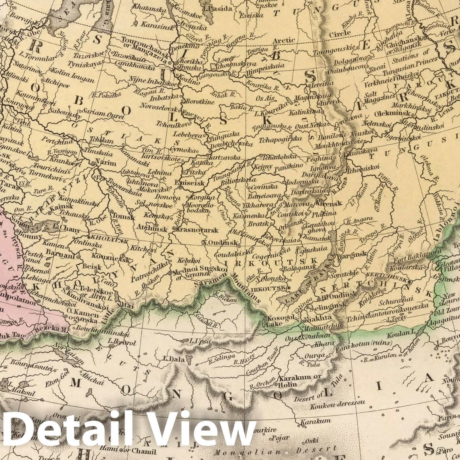 Russia in Asia and Tartary, 1836 - Historical Map Print