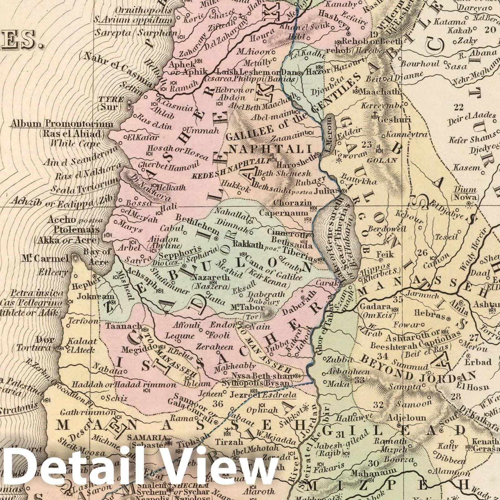 Palestine and Adjacent Countries, 1836 - Historical Map Print