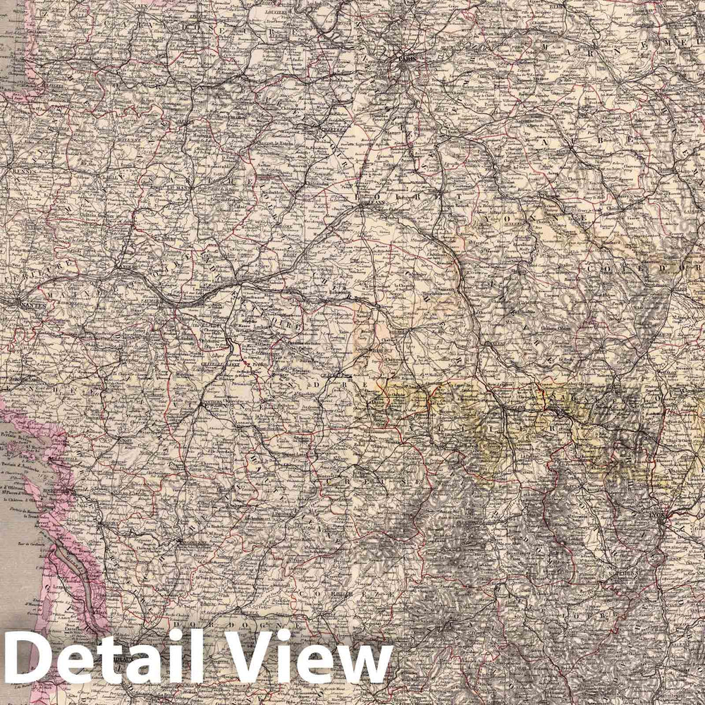 Historic Map : Composite Map: France and Belgium, 1875 Atlas - Vintage Wall Art