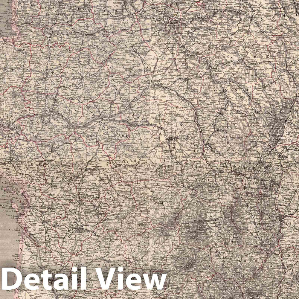 Historic Map : Composite Map: France and Belgium, 1879 Atlas - Vintage Wall Art