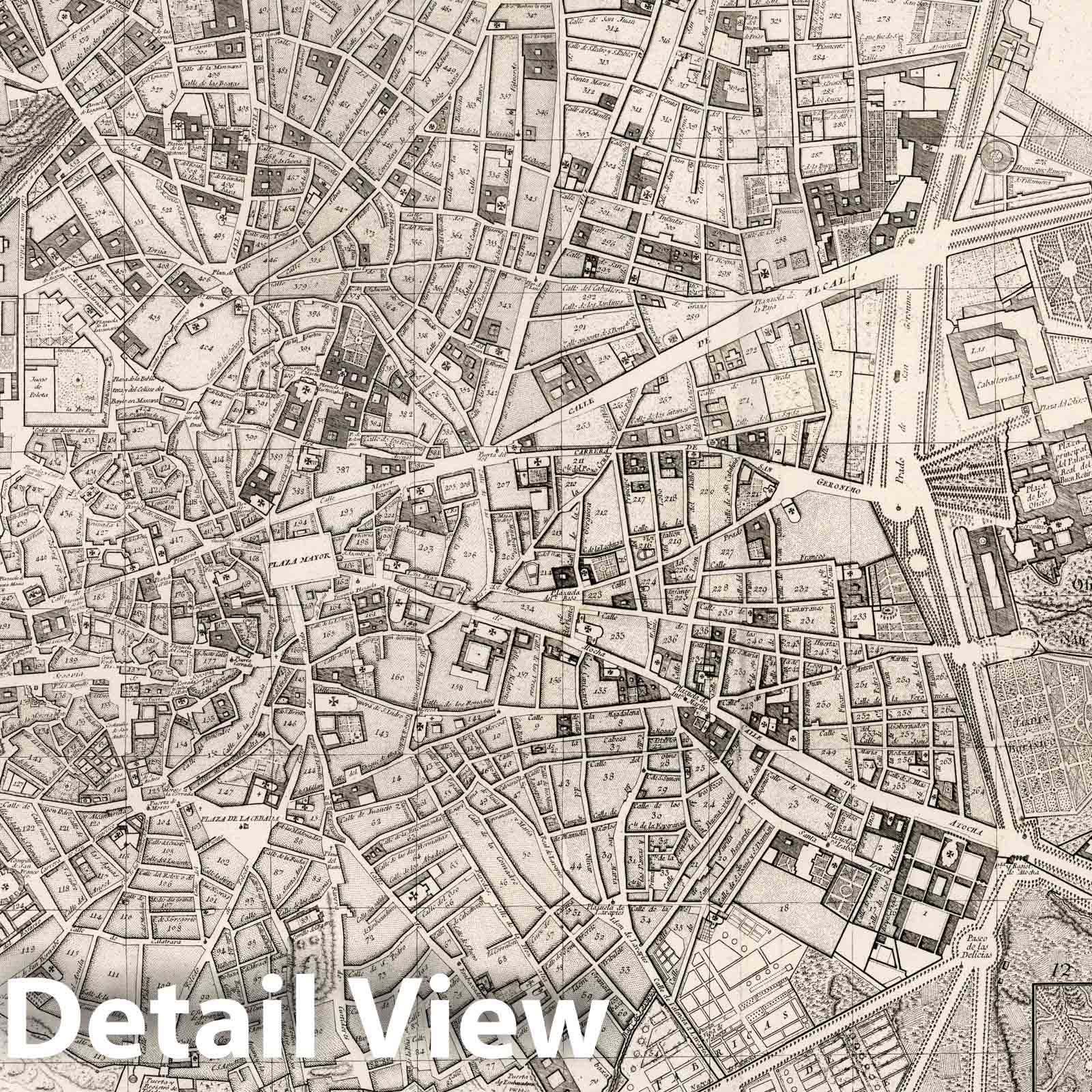 Plano geometrico de Madrid - 1785 Historical Map Print