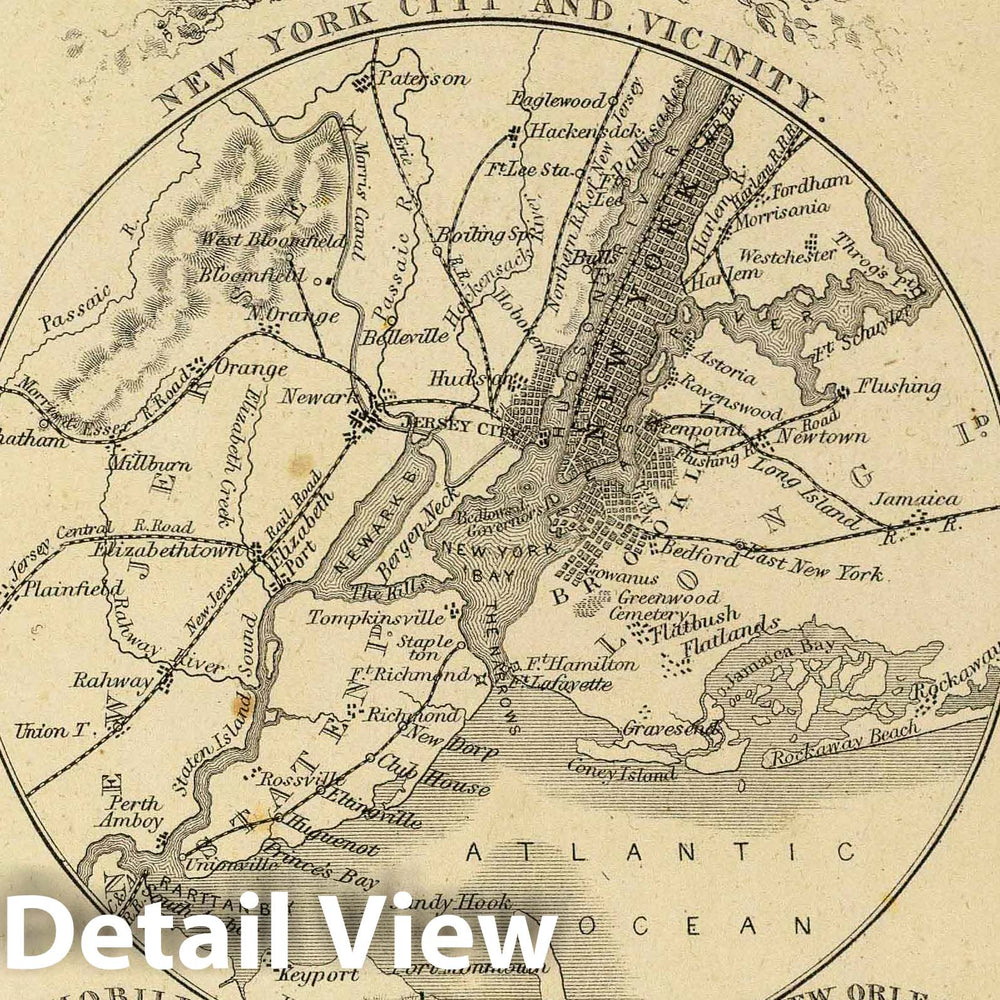 Historic Map : Principal Cities of The United States, 1864 Atlas - Vintage Wall Art