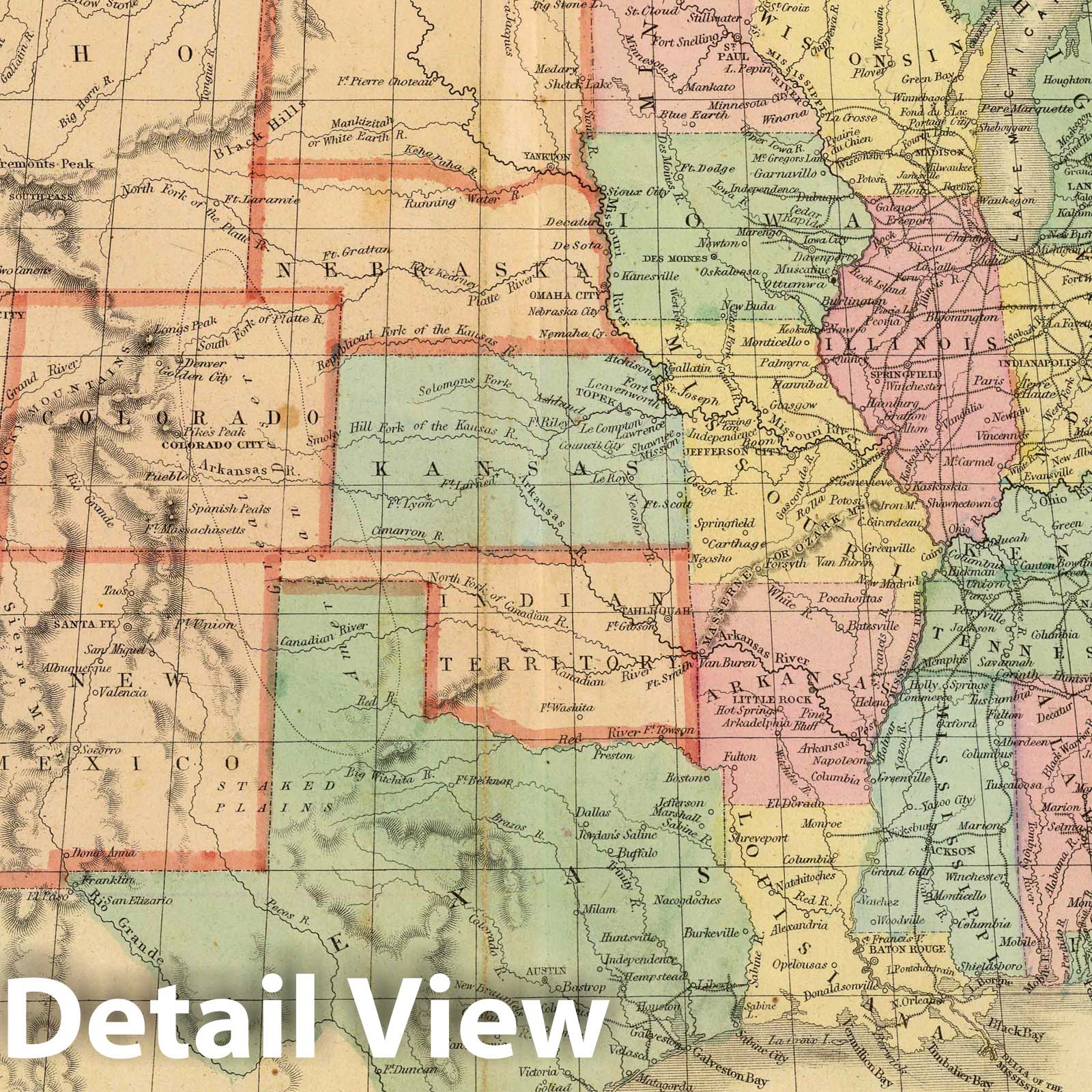 United States, 1864 - Cornell's High School Geography Historical Map Print